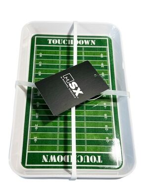 NEW MSX Michael Strahan TOUCHDOWN Football Game Appetizer Plate Set/4 🏈🏉🏈